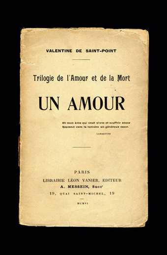 Title page of Valentine de Saint Point Un Amour