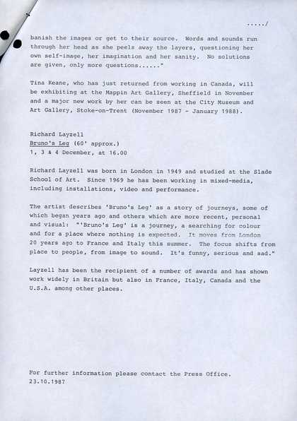 Tina Keane, Faded Wallpaper 1986