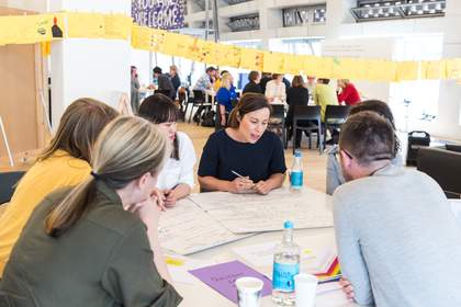 A group take part in Experiments in Practice, 2017