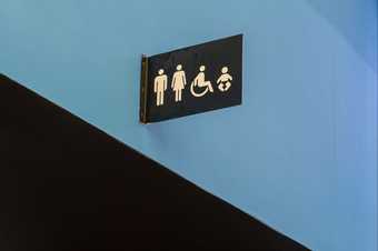 Sign for the toilets.