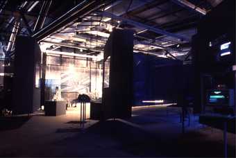 ‘Tous les auteurs’ site, the exhibition’s concluding area, where the visitor could participate in real time in various digital writing experiments