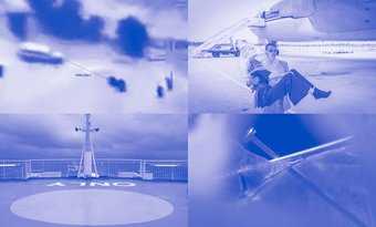 Clockwise: Naeem Mohaiemen Tripoli Cancelled 2017 video still © Naeem Mohaiemen Luke Willis Thompson _Human 2018 film still © Luke Willis Thompson Charlotte Prodger BRIDGIT 2016 video still © Charlotte Prodger Forensic Architecture Killing in Umm al-Hiran