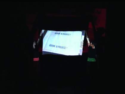 Photograph of a piece of paper with the words work in progress on it