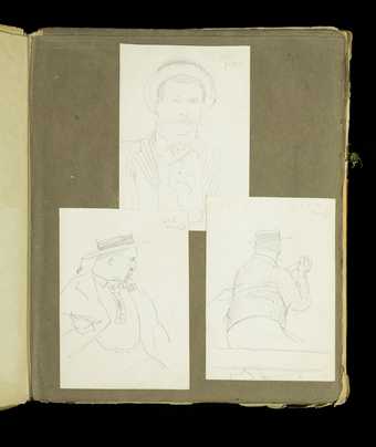 Three sketches of male figures from the scrapbook of Thomas Cooper Gotch and Henry Scott Tuke