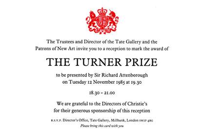 Turner Prize 1985 Invitation