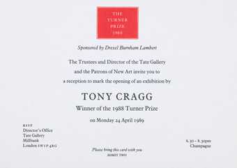 Turner Prize 1988 invitation