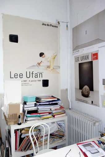 A corner of Lee Ufan's Paris studio, February 2014