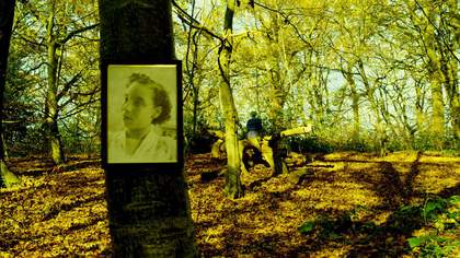 John Akomfrah, The Unfinished Conversation still image in forest