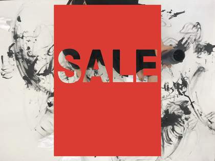 Live drawing with SALE sign