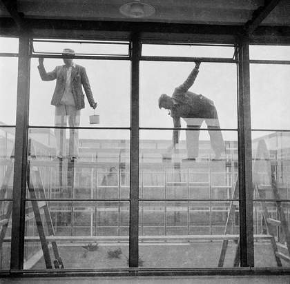 Hunstanton School, designed by Alison and Peter Smithson and Ronald Jenkins, photographed by Nigel Henderson.