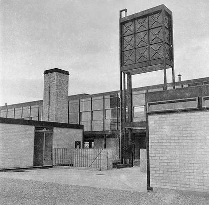 Hunstanton School, designed by Alison and Peter Smithson and Ronald Jenkins, photographed by Nigel Henderson.