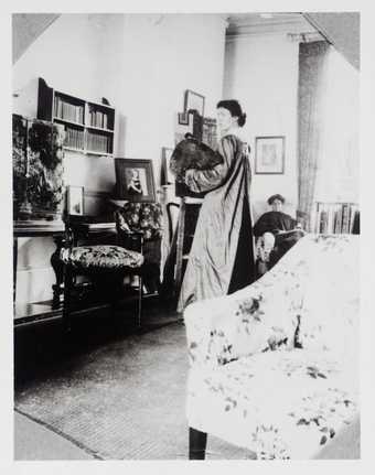 Photograph of Vanessa Bell painting Lady Robert Cecil