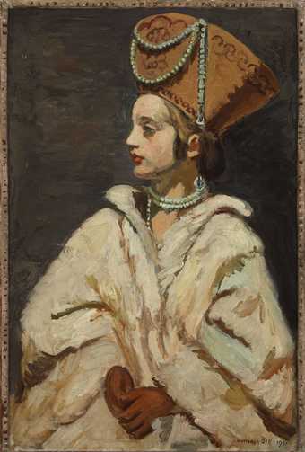 Painted portrait of Angelica as a Russian Princess, wearing a fur coat and extravagant Russian hat