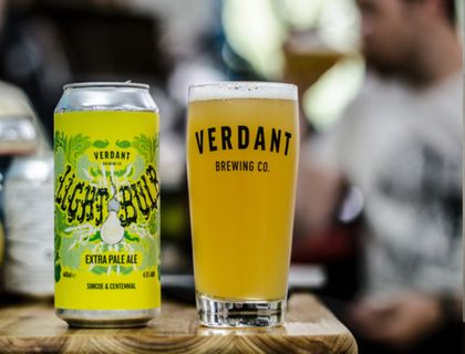 Photograph of a pint of beer by Verdant Brewing 