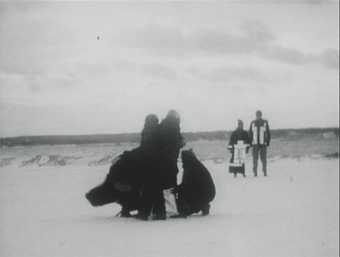 Video still from Joan Jonas's Wind, 1968