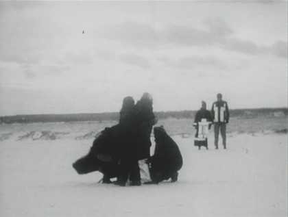 Video still from Joan Jonas's Wind, 1968