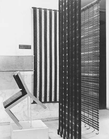 View of the exhibition Anni Albers Textiles at the Museum of Modern Art, New York, 1949, photographed by Soichi Sunami - Image 2015 MoMA, NY
