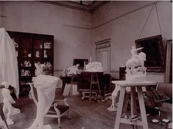 View of the studio of the Villa des  Brillants, n.d. Photo by unknown photographer, Musée Rodin