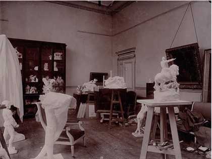 View of the studio of the Villa des Brillants, n.d. Photo by unknown photographer, Musée Rodin