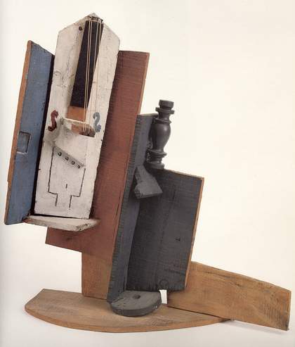 Pablo Picasso Violin and Bottle on a Table 1915