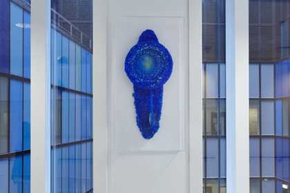 Photograph of artwork in a hospital setting