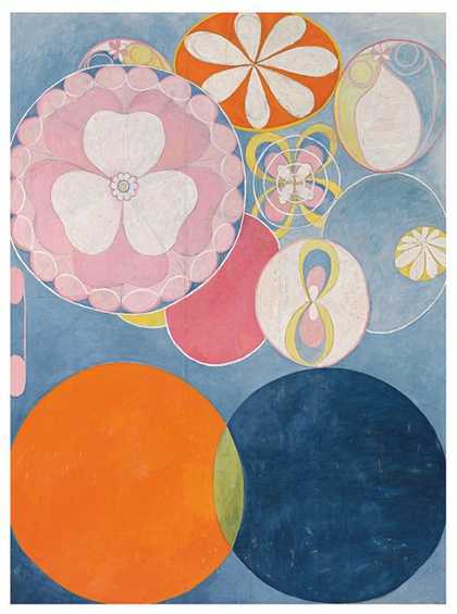 Hilma af Klint's abstracted work of shapes and colours 