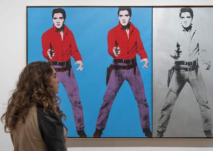 Installation view of Andy Warhol at Tate Modern