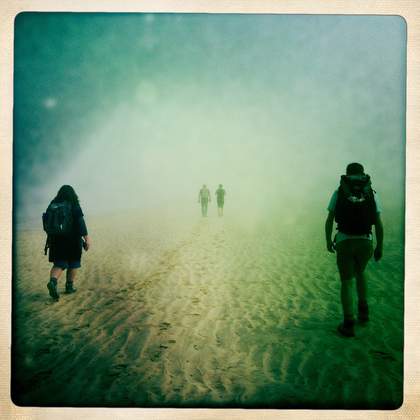 Footwork research group walk towards Lelant by Claire Hind
