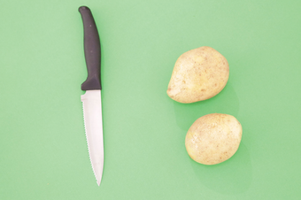 photograph of potato printing 
