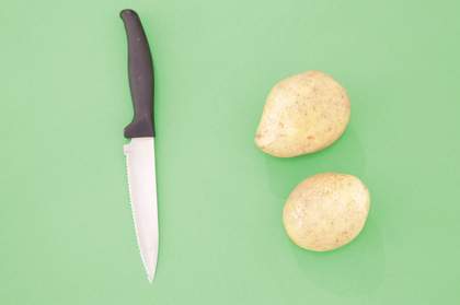 photograph of potato printing