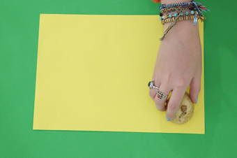 Photograph of potato printing activity 