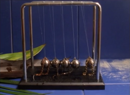 Closeup photo of a Newton's Cradle