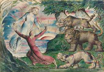 William Blake Dante running from the Three Beasts 1824–7