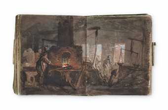 Interior of a Forge: Making Anchors 1796–7 from J.M.W. Turner's sketchbook