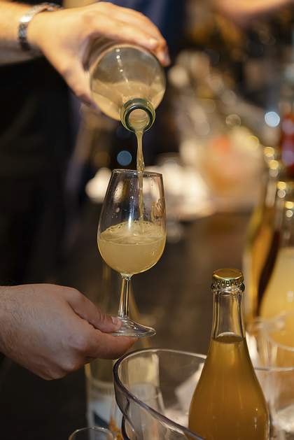 Cider being poured