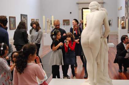 Photograph of sonic trail being recorded at Tate Britain