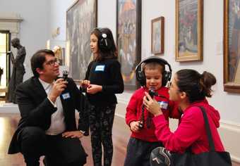 Photograph of sonic trail being recorded at Tate Britain 