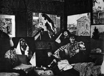 Marc Chagall and his family photographed by Therese Bonney in his studio on Avenue d'Orleans, Paris, c.1923