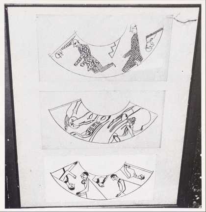 Photograph of Candle shade designs for the Omega Workshops by Wyndham Lewis, Tate Archive