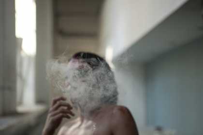 A person smoking