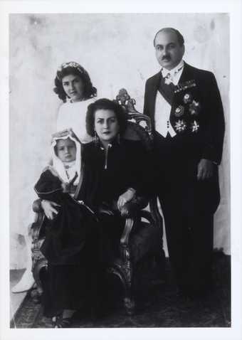 The artist and Prince Zeid Al-Hussein with Shirin and Prince Raad, Baghdad, 1938