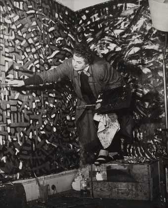 Zeid painting in her studio, Paris, c.1950s